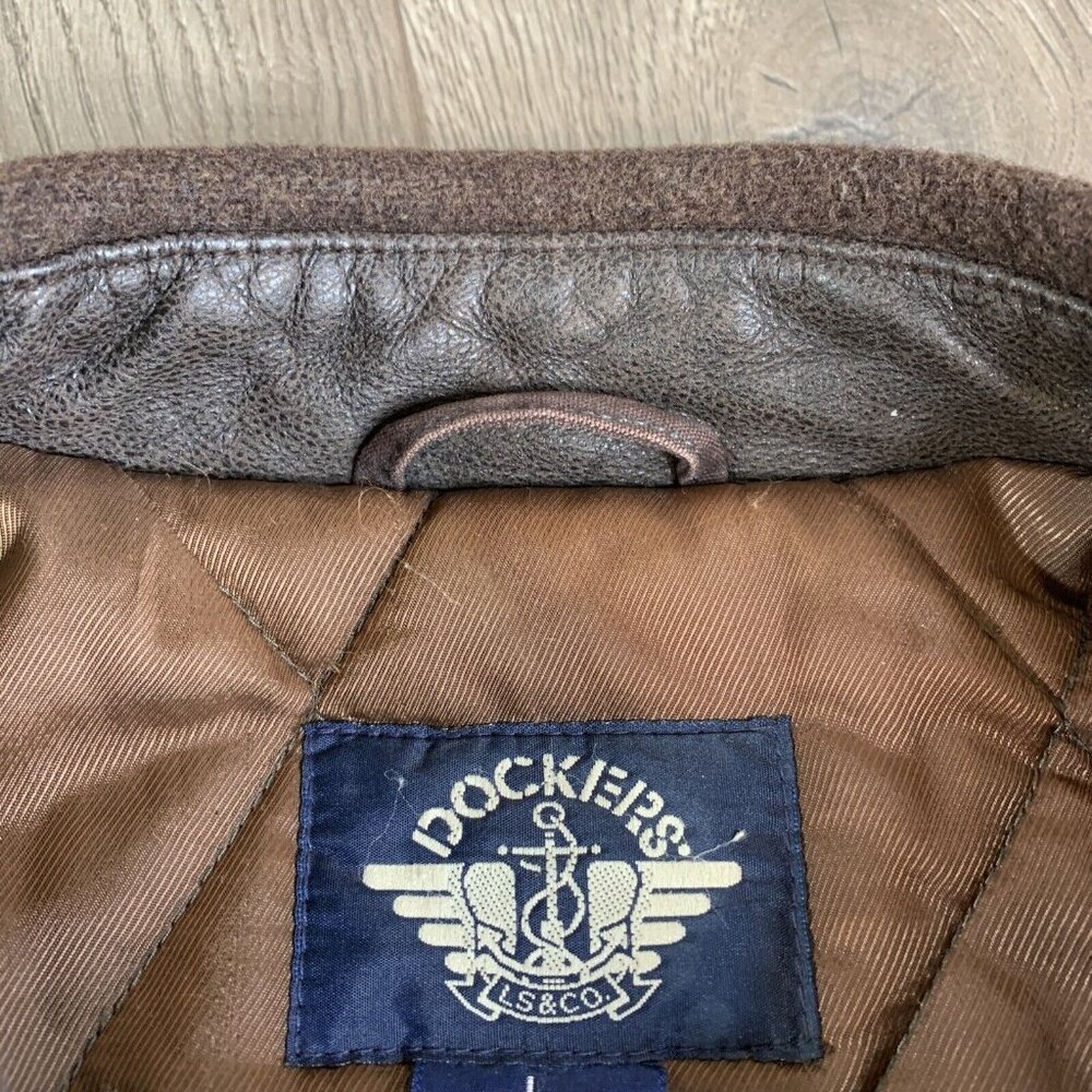 Dockers Mens Metal Clip Hook & Ring Closure Heavy Coat Quilt Lining Brown Size L - Picture 16 of 16